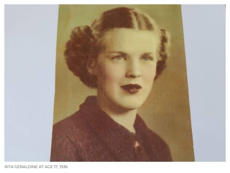 A photo of the writer's grandma Jerrie at age 17. Shows her idea of simple beauty.