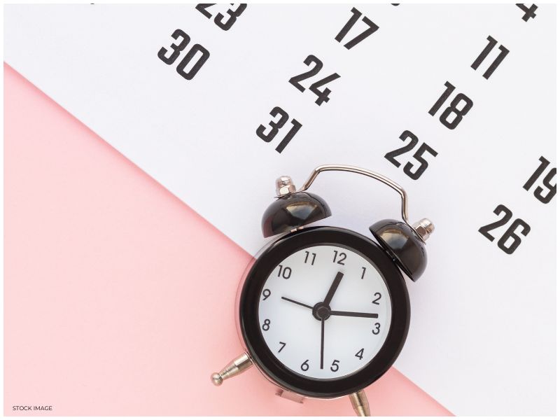 Stock Image- Calendar and Clock